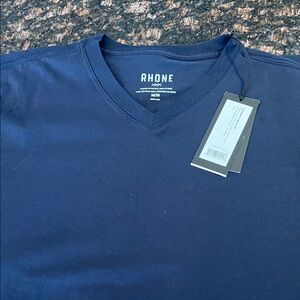 RHONE Men's Classic Blue V-Neck Tee